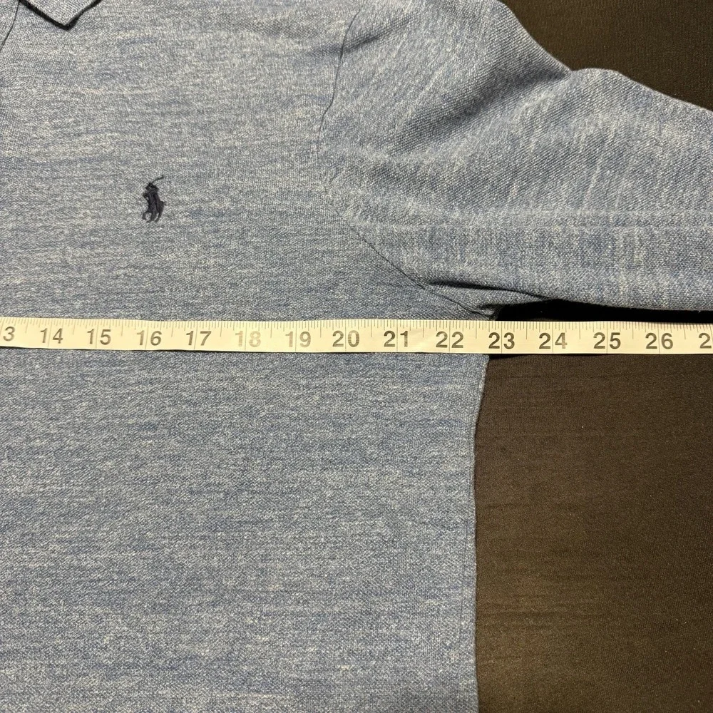 Polo Ralph Lauren Blue Long Sleeve Cotton Polo Shirt Men's SZ XL Navy Slim Fit
